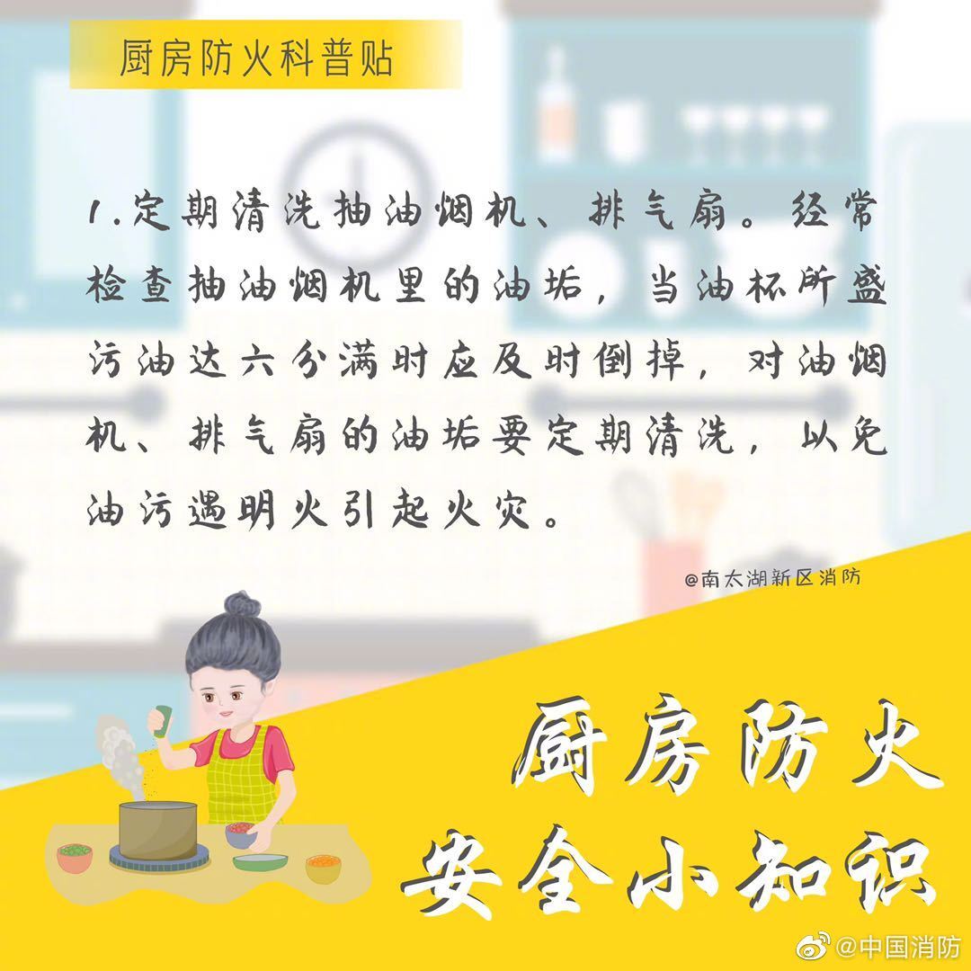 厨房防火安全小知识