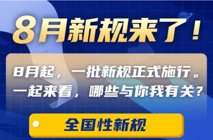 8月新规来了！
