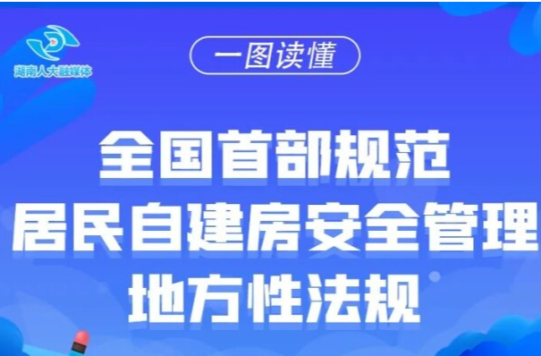 一图读懂全国首部规范居民自建房安全管理地方性法规
