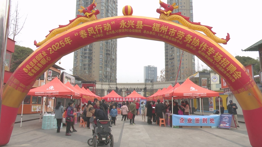 2025年“春风行动”永兴县与福州市劳务协作专场招聘会，600个岗位吸引求职者