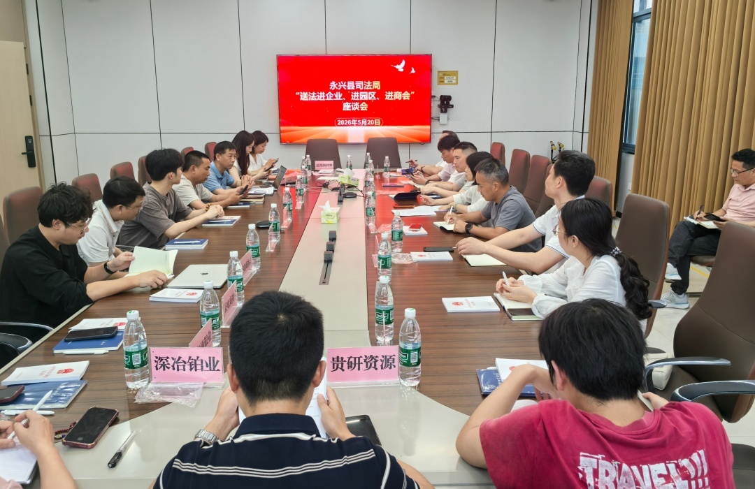 送法进园区进商会进企业 法治护航优化营商环境——永兴县司法局开展“民法典宣传月”普法宣传服务活动